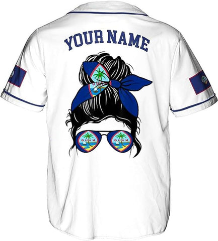 Parvii Personalized Guam Baseball Jersey Shirt, Guam Jersey, Guahan Flag Jersey, Guam Islander Pride Jersey for Men & Women