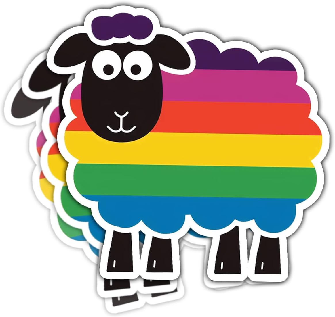 (3pcs) Rainbow Sheep of The Family LGBT Pride Sticker, Sheep Stickers, Funny Gay Stickers, Sarcastic Water Bottle Stickers- Vinyl Stickers 3'' for Laptop Phone Car Window Helmet