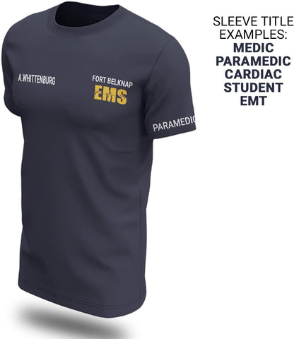 Vybonz Personalized EMS EMT Student Paramedic T-Shirt 3D Emergency Medical Technician Shirt, Custom Name Dept Tshirt Gift