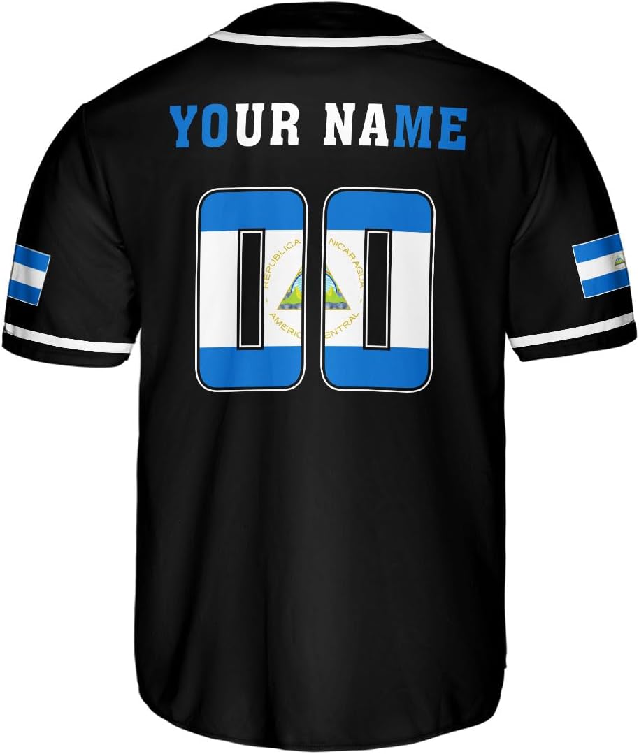 Podagree Personalized Nicaragua Baseball Jersey Shirt Name Nicaraguan Baseball Jersey for Men & Women Nicaraguan Camisas