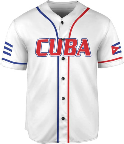 Podagree Personalized Cuba Baseball Shirt, Cuban Flag Jersey for Men and Women