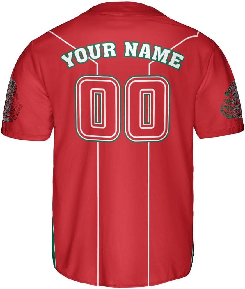 Mostprints Custom Mexico Baseball Jerseys Mexican Eagle & Flag Shirt for Teams, Mexico Shirts for Men & Women Size S-5XL