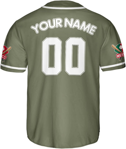 RoyalBro Personalized Mexico Baseball Jersey, Mexican Jersey for Men & Women, Mexican Flag Jersey, Mexico Shirt Camisas