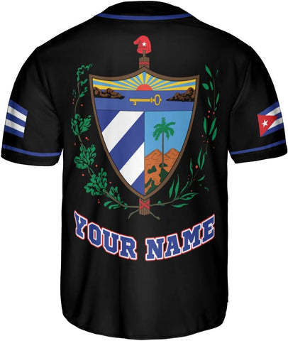 Podagree Personalized Cuba Baseball Shirt, Cuban Flag Jersey for Men and Women