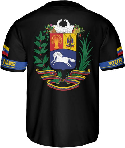Custom Venezuela Jerseys for Men Venezuela Flag T-Shirt Venezuela Coat of Arms Shirt Venezuelan Pride Venezuela Flag Jerseys