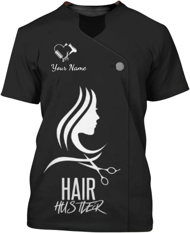 MAPrints Personalized Name Hairstylist Shirt 3D, Salon Hairdresser Tshirt, Bomb Dresser T-Shirt Women, Gifts for Hairdresser
