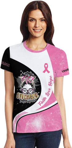 Mostprints Personalized Name Breast Cancer Shirts for Women 3D, Breast Cancer Shirt, Breast Cancer Gifts for Women S-5XL