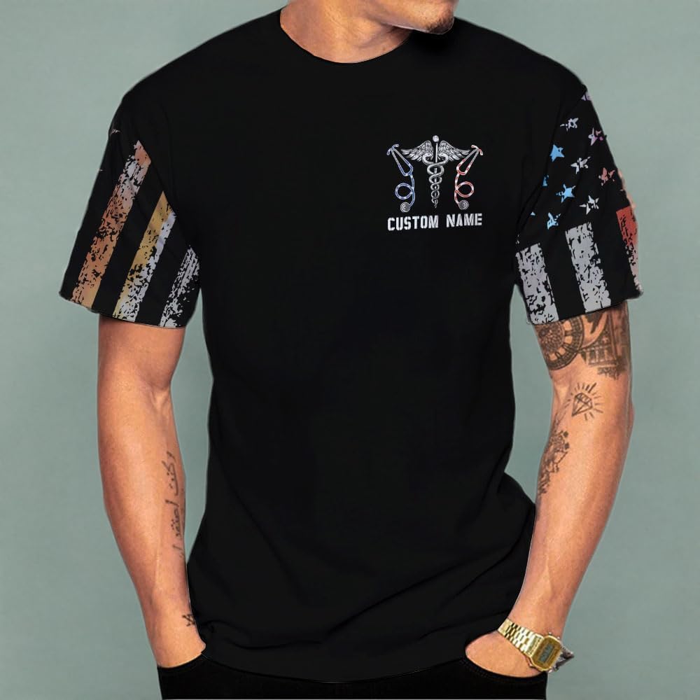 MoonArt Personalized Name Nurse Shirt Nurse Gifts Nurse Graduation Gift Funny Nurse T-Shirt Gift, Nursing Emergency Shirts