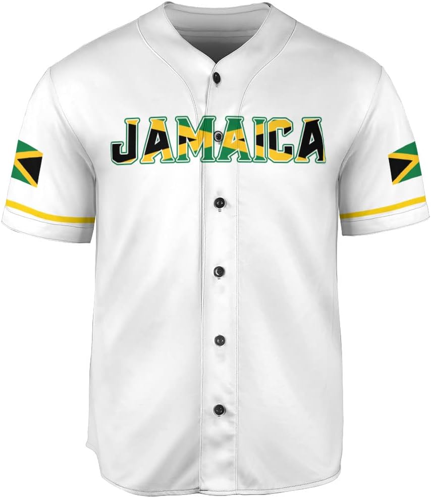 Personalized Jamaica Baseball Jersey Shirt, Custom Team Name Jamaican Baseball Jersey for Men and Women, Jamaica Country