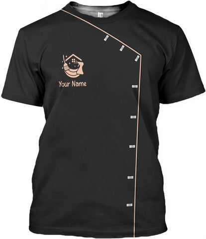 MoonArt Personalized Hoosekeeping Shirts 3D Over Print for Men & Women, Housekeeper House Cleaning Uniforms for Women
