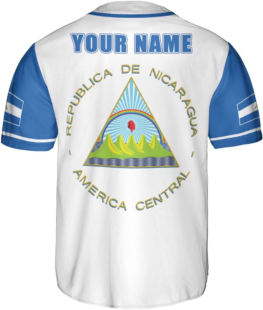 Podagree Personalized Nicaragua Baseball Jersey Shirt Name Nicaraguan Baseball Jersey for Men & Women Nicaraguan Camisas
