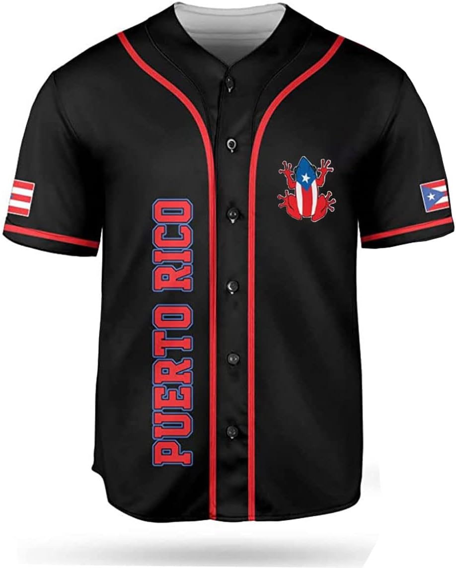 RoyalBro Personalized Puerto Rico Baseball Shirt - Custom Team Name, Puerto Rican Baseball Jersey for Men