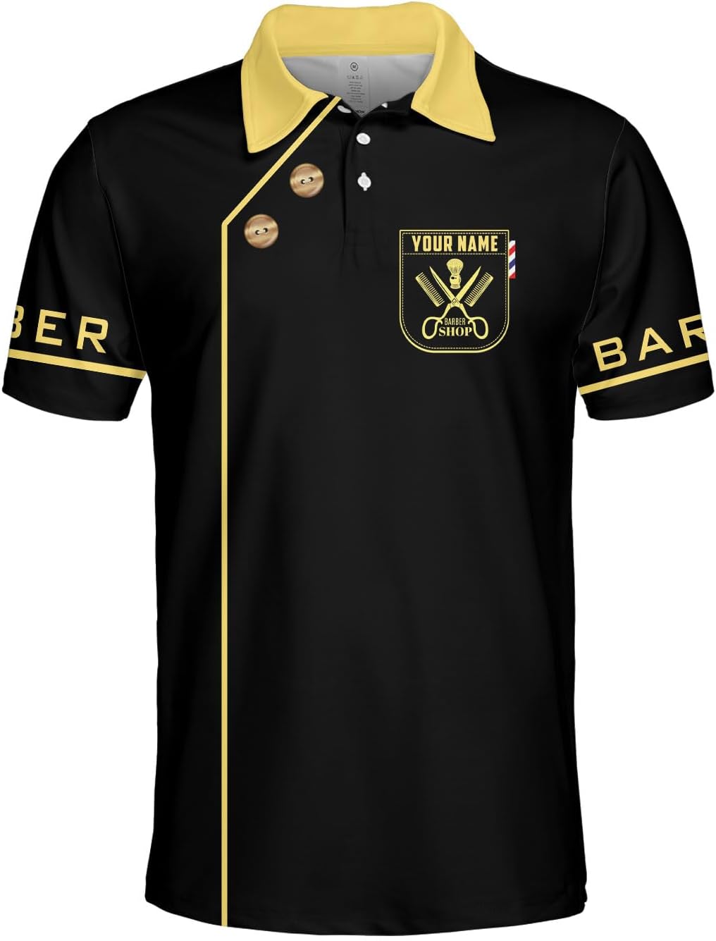 Custom 3D Barber Polo Shirt for Men Women Gift Personalized Hair Stylist Tee Barbershop Apparel Hairdresser Printed Uniform