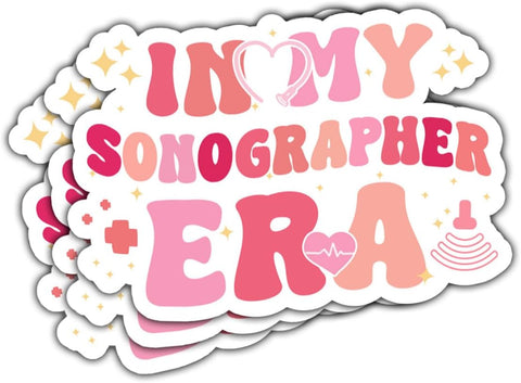 (3pcs) in My Sonographer Era Sticker, Sonographer Sticker, Sonography Sticker Die-Cut Waterproof Vinyl Sticker Laptop Water Bottle Window Phone Helmet