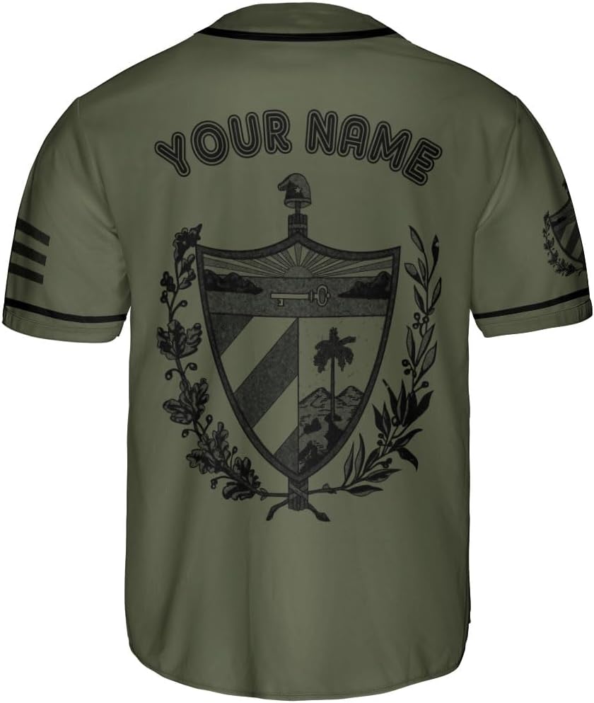 Podagree Personalized Cuba Baseball Shirt, Cuban Flag Jersey for Men and Women