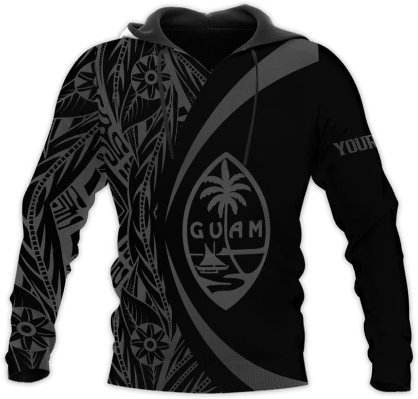Vybonz Personalized Guam 3D Hoodie Guam Sweatshirt Guahan Zip Hoodie for Men Women Guahan Pride Shirt Guahan Guam Gifts Tee