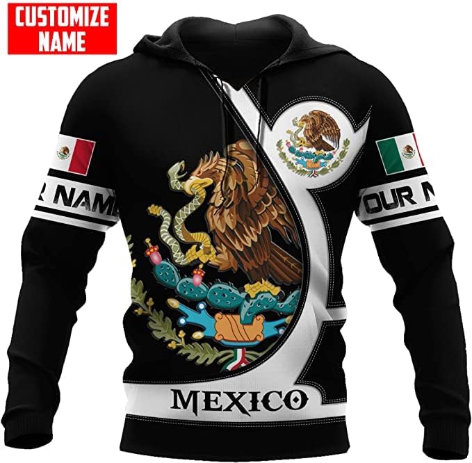 Personalized Name Mexican Hoodie 3D, Customized Mexican Hoodies for Men, Unisex Mexico Hoodie 3D, Mexico Hoodies for Men, Mexico Flag Gift for Women, T Shirt, Zip Up Hoodie, Sweatshirt HDM94
