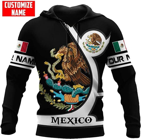 Personalized Name Mexican Hoodie 3D, Customized Mexican Hoodies for Men, Unisex Mexico Hoodie 3D, Mexico Hoodies for Men, Mexico Flag Gift for Women, T Shirt, Zip Up Hoodie, Sweatshirt HDM94