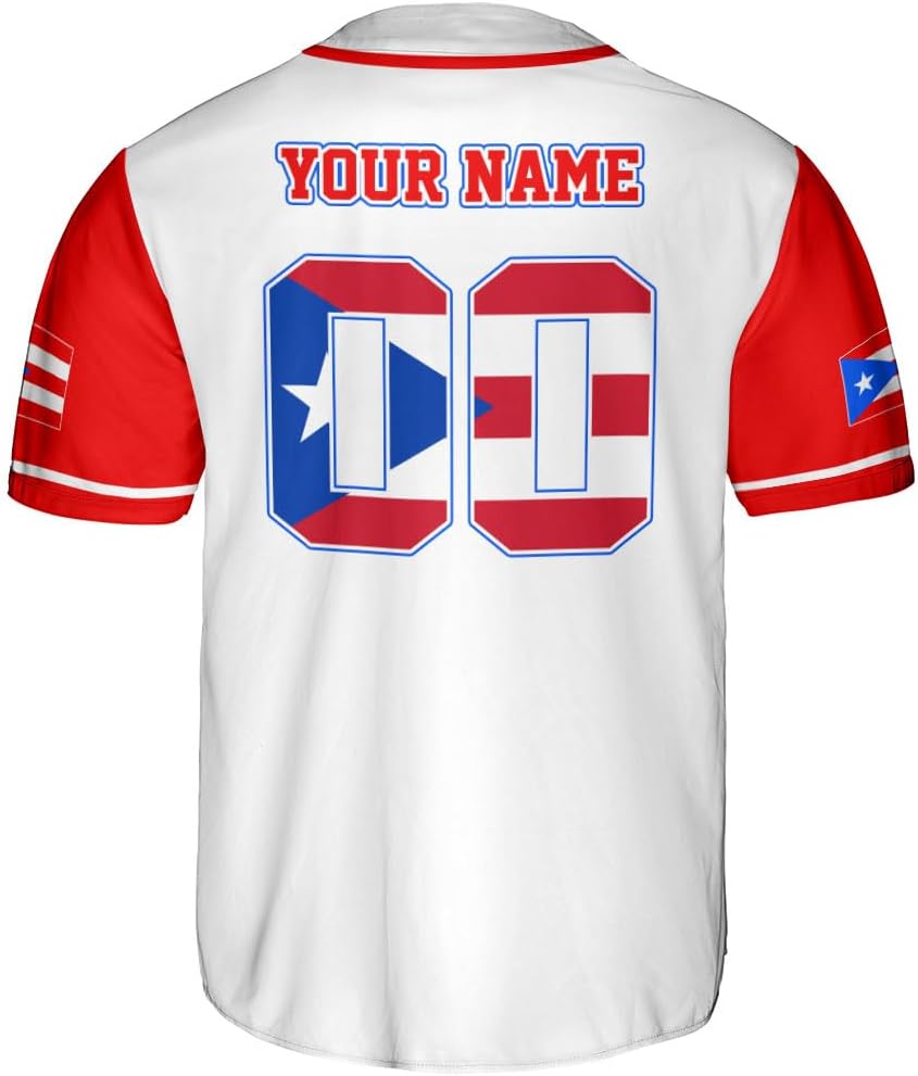 RoyalBro Personalized Puerto Rico Baseball Shirt - Custom Team Name, Puerto Rican Baseball Jersey for Men