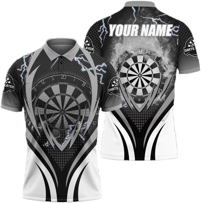 Personalized Name Dart 3D Polo Shirt, Dart Shirts, Mens Dart Shirts, Funny Dart Tshirts, Dart Team Shirts Gifts (Dart 2)