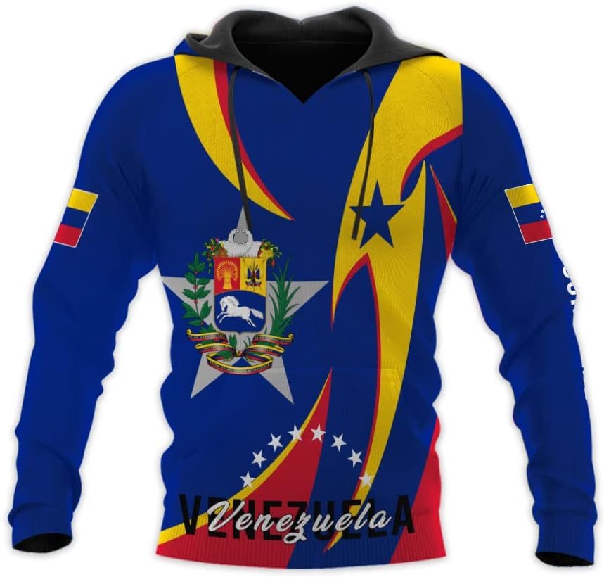 Custom Men's Venezuela Flag & Coat of Arms Hoodie