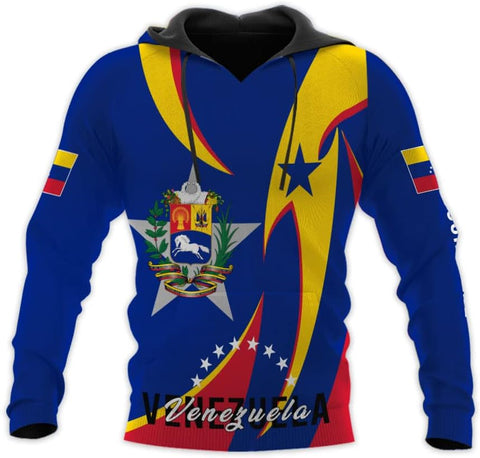 Custom Men's Venezuela Flag & Coat of Arms Hoodie