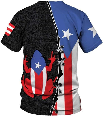 Woseprints Personalized Name Puerto Rico 3D Shirt, Puerto Rico Flag T-Shirt for Men & Women