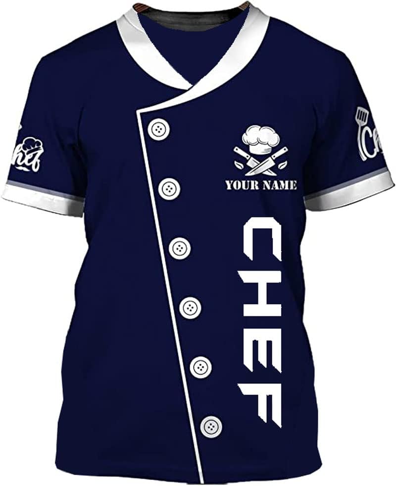 Personalized Chef Shirt Master Chef 3D Shirts Chef Gifts Custom Name Chefs Shirt for Men and Women, Tshirt Chef Utility Shirt
