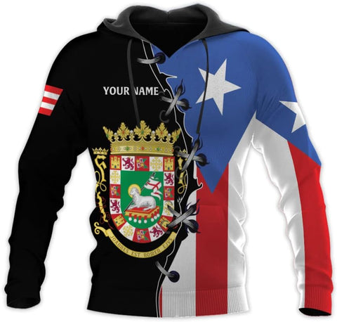 Personalized Name Puerto Rico T-Shirt 3D, Puerto Rico Shirt for Men Women, Puerto Rico Flag T Shirt All Over Printing S-5XL