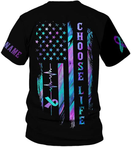 Personalized Name Suicide Awareness Shirt, Customized 3D Suicide Prevention Awareness Tshirt, Mental Health Awareness T shirts, Mental Health Clothing, Semicolon Shirt, Life Matters Shirts RD05