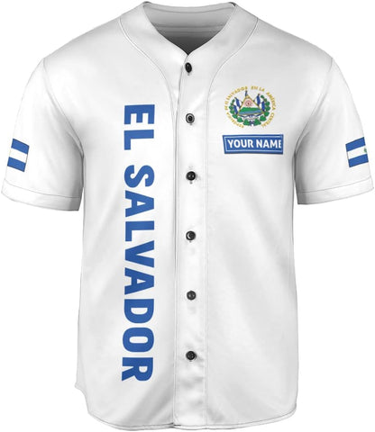 Personalized Name El Salvador Baseball Jersey Shirt El Salvador Flag Shirt Men Salvadorans Pride Jersey El Salvadore��a Tshirt