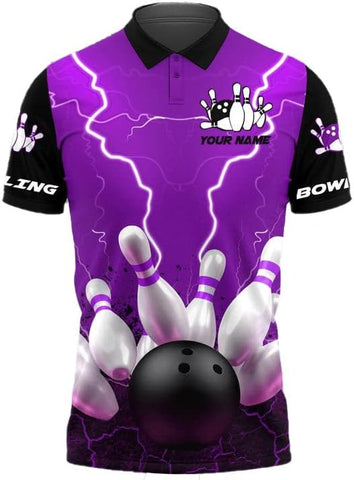 Custom 3D Bowling Polo Shirts for Men and Women Personalized Team Name Gift Unisex Customized Bowling Short Sleeve Polo Shirt