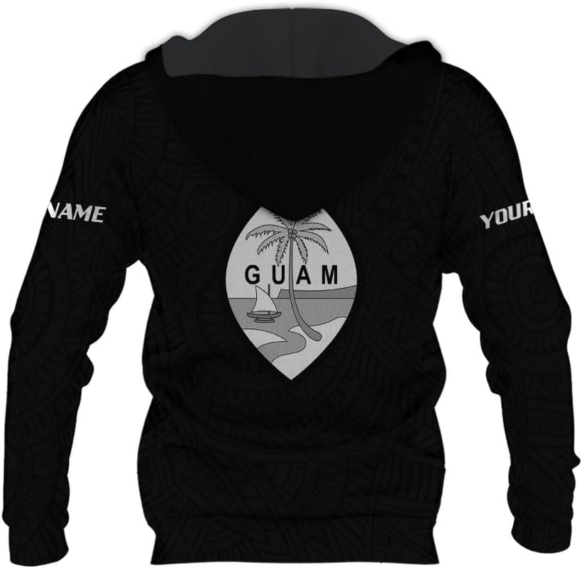 Vybonz Personalized Guam 3D Hoodie Guam Sweatshirt Guahan Zip Hoodie for Men Women Guahan Pride Shirt Guahan Guam Gifts Tee