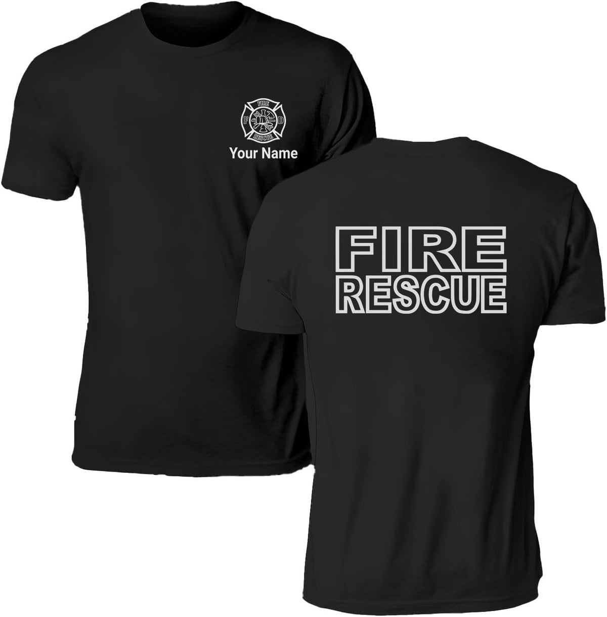 Pesonalized Red Line Fire Fighter T-Shirt, Fire Fighter T Shirt, Fire Department Shirts for Men, Fire Rescue Shirt