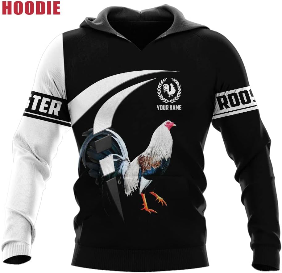 Mostefy Personalized Name Rooster Shirt 3D, Rooster Shirts for Men, Chicken Tshirts Shirts for Women, Funny Chicken Shirts