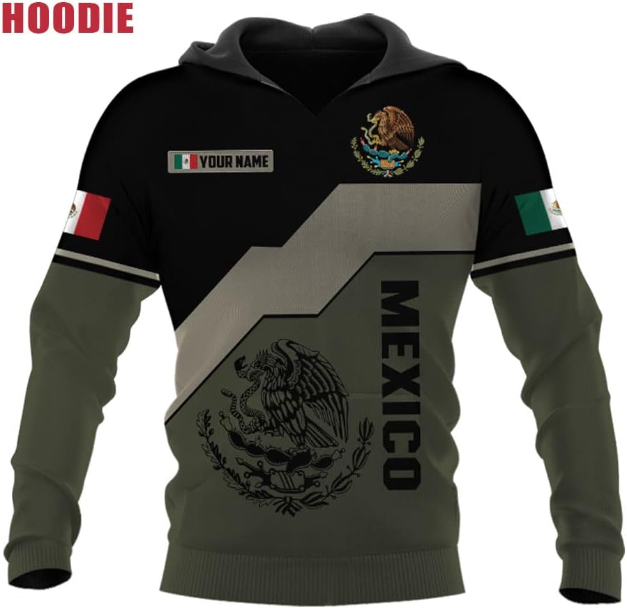 Personalized Name Aztec Army US Camo Mexican Mexico Hoodie, Hoodies Mexico Flag for Men Sudadera De Mexico Hombre Unisex Hoodie, T Shirt, Zip Up Hoodie, Sweatshirt For Men Women HD969