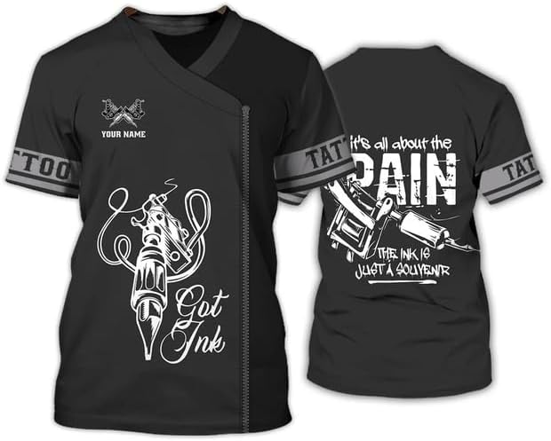 Personalized 3D Classic Tattoo Uniform Tshirt, Gift for Tattoo Men Shirts