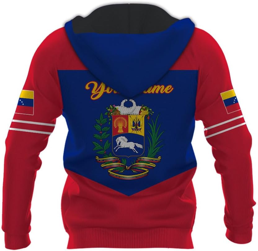 Custom Men's Venezuela Flag & Coat of Arms Hoodie