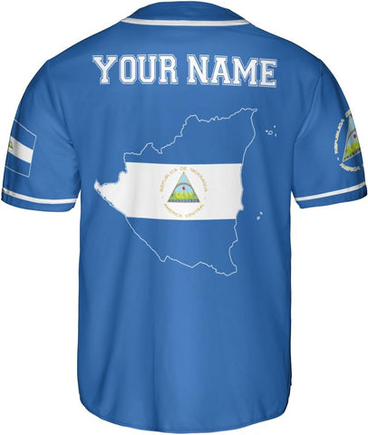 Personalized Nicaragua Baseball Jersey, Custom Nicaragua Baseball Jersey for Men & Women, Nicaraguan Camisas Shirt