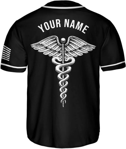 Leprints Personalized Nurse Baseball Jersey Flag Nurse Graduation Baseball Jersey Customize Nursing Emergency Shirts