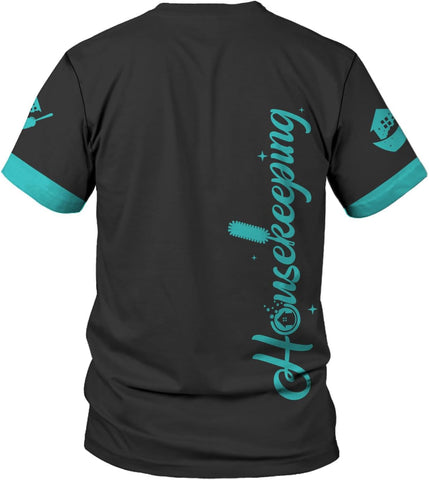 Personalized Housekeeping Shirts, Custom Cleaning Uniforms for Women 3D Cleaning Service Gifts Housekeeper Shirt Clean Lady