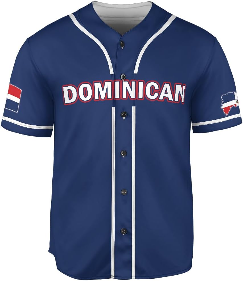 Podagree Personalized Dominican Republic Baseball Jersey Shirt,Team Name Republic Dominicana Baseball Jersey for Men,Women