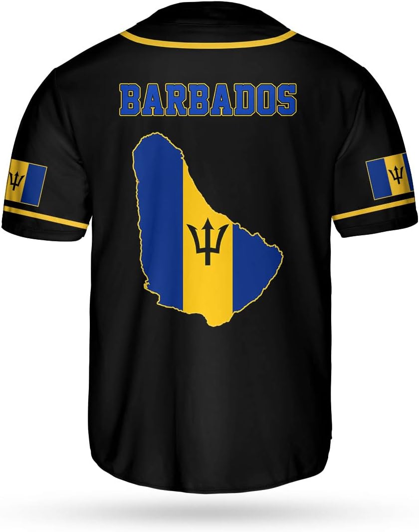 Podagree Personalized Barbados Baseball Jersey Shirt, Bajan Flag Jersey, Barbados Jersey for Men and Women Jersey Bajan