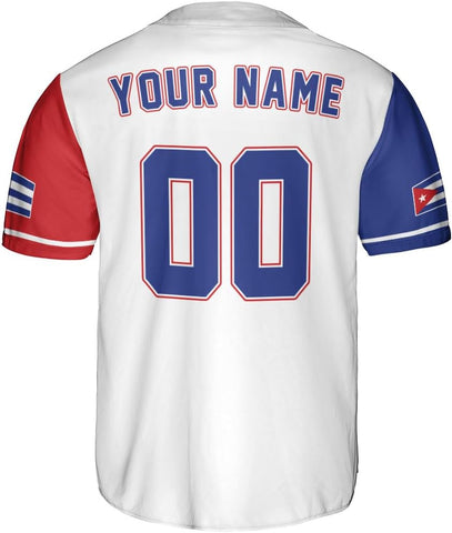 Personalized Cuba Baseball Jersey Shirt, Cuba Flag Jersey, Cuban Jersey for Men and Women, Cuba USA Flag T Shirt