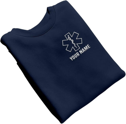 Leeprints Personalized EMT Embroidered Sweatshirt EMS Sweatshirt EMS Hoodie Paramedic Uniform Emergency Medical Technician