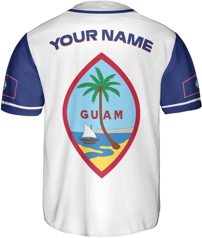 Leprints Personalized Guam Baseball Jersey Shirt, Guahan Flag Jersey, Guam Islander Pride Jersey for Men and Women