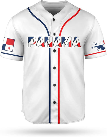 Podagree Personalized Panama Baseball Jersey Camisa Shirt, Panamanian Flag Jersey, Panamanian Pride Jersey for Men and Women