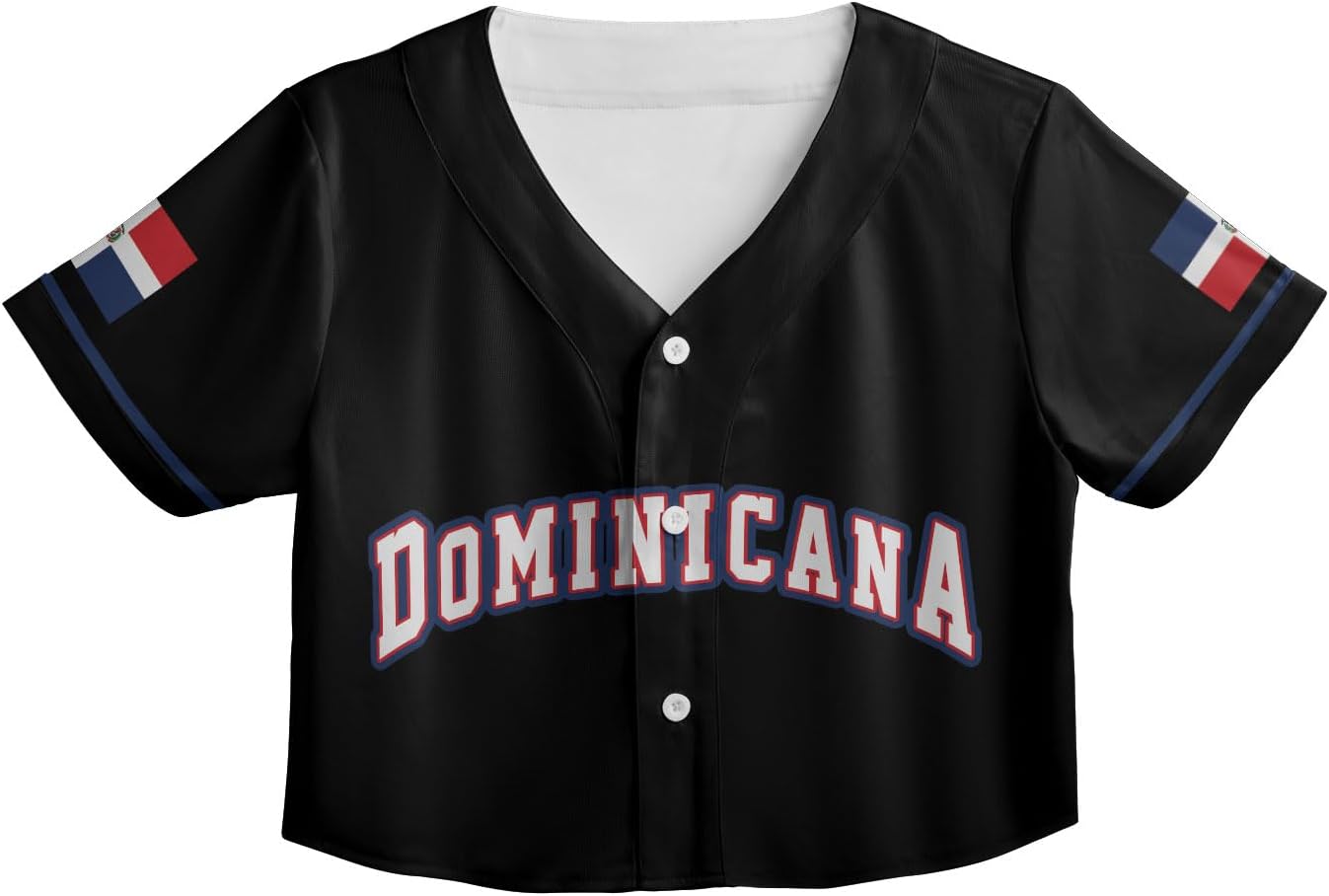 AOVL Custom Dominica Republic Crop Top Baseball Jersey Dominicana Republic Shirt for Team Dominican Flag Jersey for Men Women