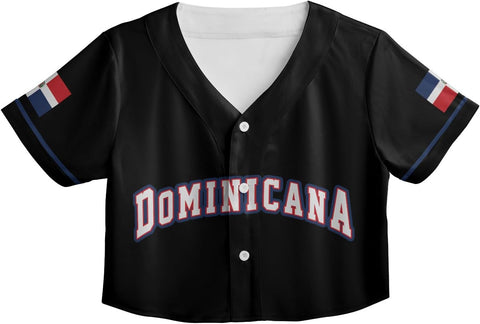 AOVL Custom Dominica Republic Crop Top Baseball Jersey Dominicana Republic Shirt for Team Dominican Flag Jersey for Men Women