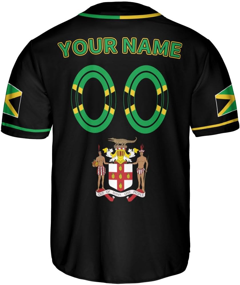 Personalized Jamaica Baseball Jersey Shirt, Custom Team Name Jamaican Baseball Jersey for Men and Women, Jamaica Country